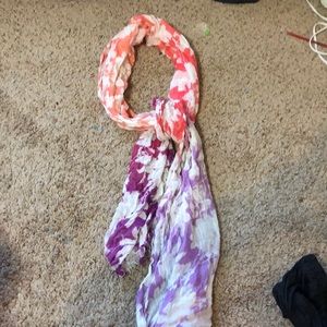 Floral fringe hem scarf